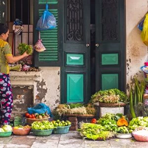 Street vegetable seller, Hanoi, Vietnam