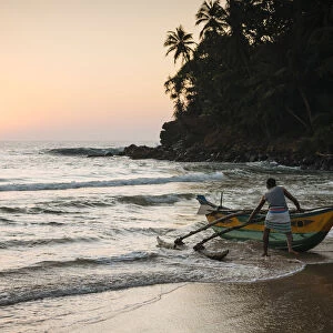 Sunrise at Talalla Beach, South Coast, Sri Lanka, Asia