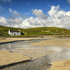 Traditional Irish Cottage on a Beach, County Donegal, Ireland