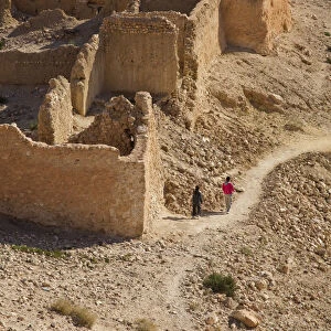 Tunisia, The Jerid Area, Gorges de Selja, Chebika, ruins of Old Chebika