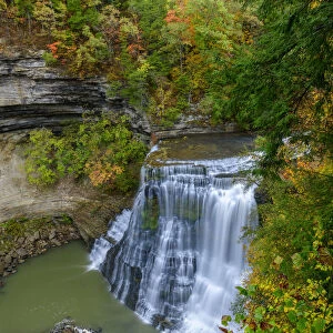 USA, Deep South, Tennessee, The Burgess Falls is a cascade waterfall on the Falling Water