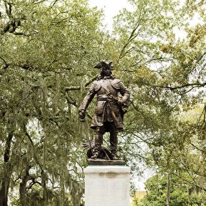USA, Georgia, Savannah, Statue in Forsyth park