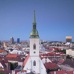 View of St Martins Cathedral and city skyline, Bratislava, Slovakia