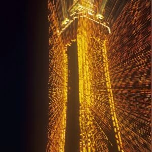 Blackpool Tower at night during the Blackpool illuminations