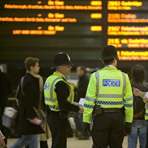 British Transport Police at Kings Cross Station london UK