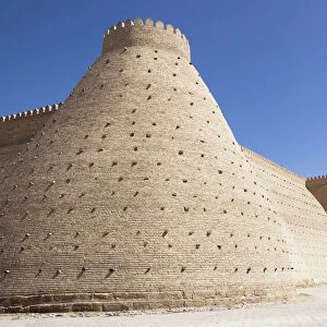 Outer walls of the Ark Fortress, Registan Square, Bukhara, Uzbekistan