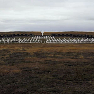 A view of Darwin cemetery, where Argentine soldiers who died during the Falklands