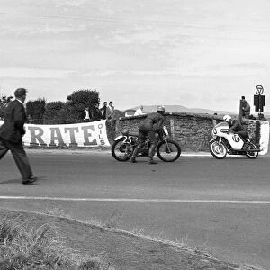 Mike Abraham (BSA) and Terry Grotefeld (Honda) 1965 Southern 100
