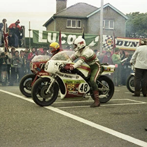 Roger Nicholls (Kawasaki) and Eddie Roberts (Ducati) 1979 Formula One TT