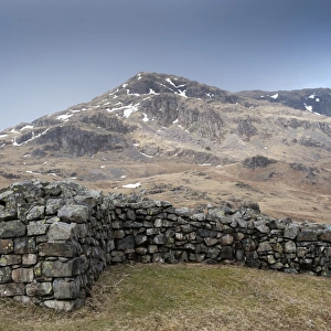 Remains of isolated Roman fort in upland, Hardknott Roman Fort (Mediobodgdum), Hardknott Pass, Eskdale Valley