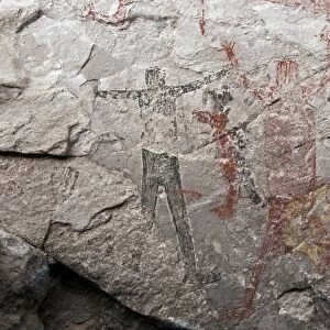 San Borjitas cave paintings, oldest cave paintings in western hemisphere, circa 7500 years old, Cueva San Borjitas