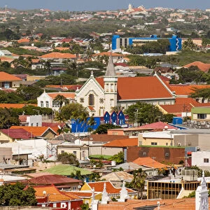 Aerial view of capital city Willemstad, Curacao