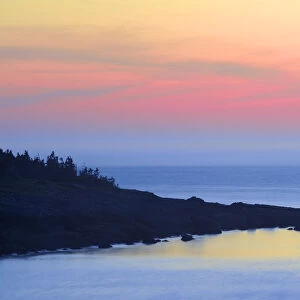 Canada, Nova Scotia, Whale Cove. Sunset on Bay of Fundy
