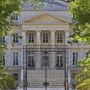 The Chateau Margaux built in 1802 19th century by the architect Combes, with black
