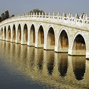 China, Beijing, Seventeen Arch Bridge at Summer Palace