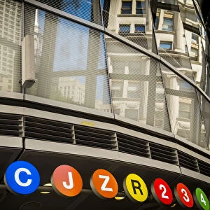 Entrance to a subway station, New York City, NY. USA