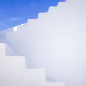 Europe, Greece, Santorini. Stairway and shapes