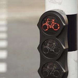 Europe, The Netherlands (aka Holland), Amsterdam. Traffic light for bikes