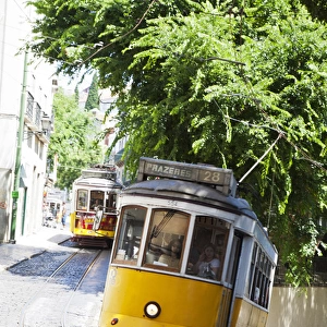 Europe, Portugal, Lisbon. Lisbon transportation; Famous Old Lisbon Cable Car