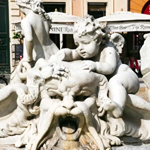 Fountain of Neptune, Piazza Navona, Rome, Unesco World Heritage Site, Latium, Italy