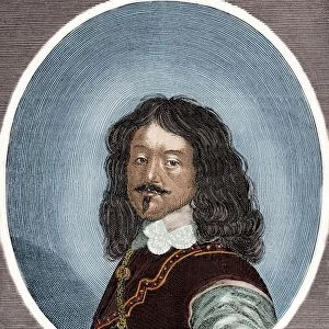 Frederick III (1609-1670). King of Denmark and Norway from 1648 until his death. Colored engraving