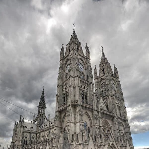 HDR image of the exterior of the Basilica in Quito, Ecuador