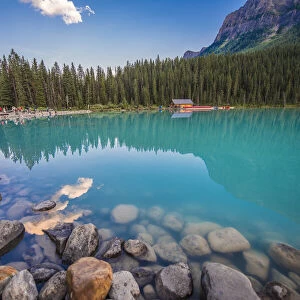 Low angle photo of Lake Louise in Banff, Canada