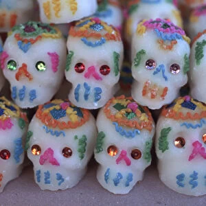 Mexico, Oaxaca, Abastos Market Day of the Dead Sugar skull candy