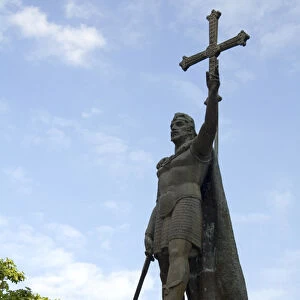 Monument in memory of Pelagius at Covadonga, Asturias, northwestern Spain