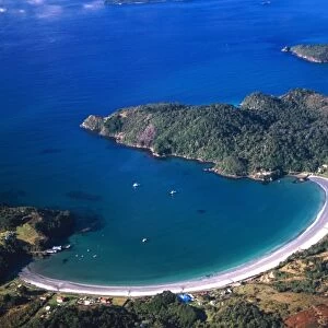 New Zealand, Horseshoe Bay, Stewart Island, Rakiura, aerial