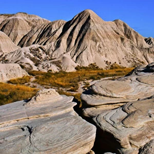 North America, USA, Nebraska, Crawford, Toadstool Geologic Park, Swirling Rock Patterns