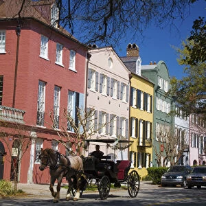 North America, USA, South Carolina, Charleston. Charlestons Rainbow Row Neighborhood
