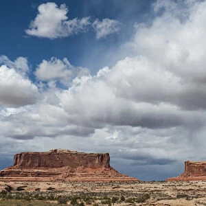 North America, USA, Utah. Mesas and thunderclouds over the Colorado Palteau, UT