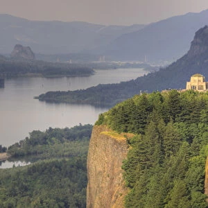 OR, Columbia River Gorge, Vista House at Crown Point, and the Columbia River