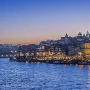 Portugal, Porto, Douro Waterfront at Sunset