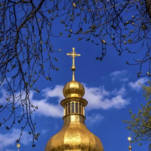 Saint Sophia Sofia Cathedral Spires Towe Golden Dome Sofiyskaya Square Kiev Ukraine