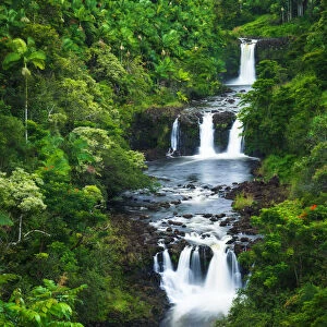Umauma Falls along the lush Hamakua Coast, The Big Island, Hawaii USA