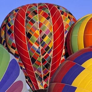 USA, Arizona, Val Vista. Colorful hot-air balloons compete in a festival near Val Vista in Arizona