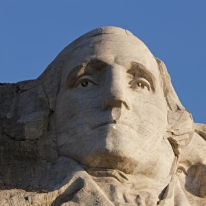 USA, South Dakota, Mount Rushmore National Monument, Close-up of George Washington