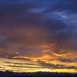 Vivid sunset over the Rocky Mountain Front near Choteau, Montana, USA