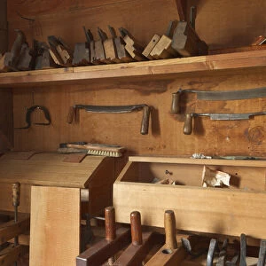 Woodworking tools in carpentry shop at Ft. Vancouver National Historic Site, Vancouver