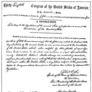13th AMENDMENT, 1865