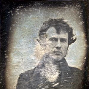 (1809-1893). Self-portrait daguerreotype by Robert Cornelius, 1839