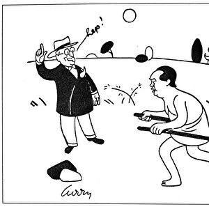(1884-1972). 33rd President of the United States. Truman: cab! Mao: Taken! Cartoon, 2 December 1950, by Curry, from Franc-Tireur, France