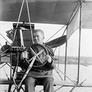 (1885-1928). American aviator and the first United States Navy officer designated as an aviator. Testing a seaplane on the Potomac River. Photograph, 1911