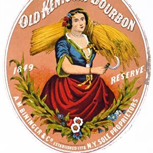AD: BOURBON, c1860. American advertisement for Biningers Old Kentucky Bourbon