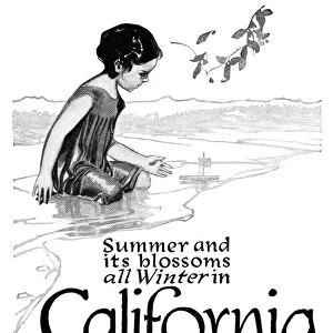 AD: CALIFORNIA, 1919. American advertisement for vacationing in California, 1919