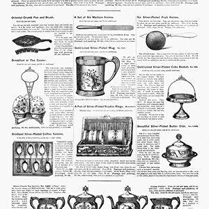 AD: HOUSEWARES, 1890. American magazine advertisements for various housewares, 1890