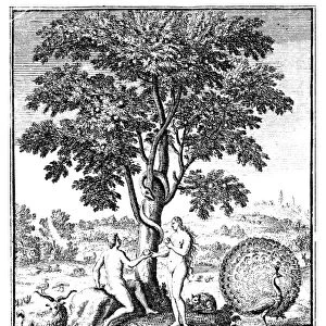 ADAM AND EVE. Therefore the Lord God sent him forth from the Garden of Eden. Engraving