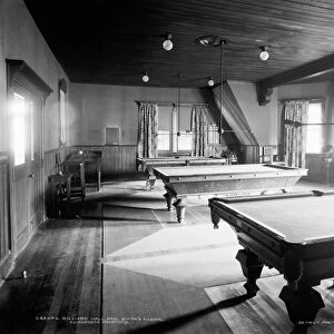 ADIRONDACKS: HOTEL, c1903. The billiard hall in the casino of Paul Smiths Hotel